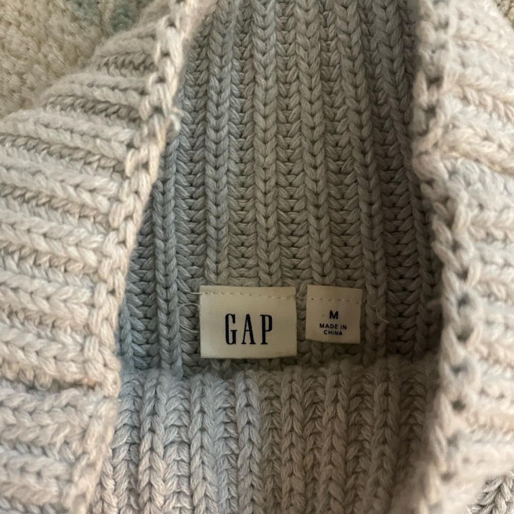 GAP Women's Cowl Neck Sweater cream thick warm winter cozy 8 - Picture 2 of 3
